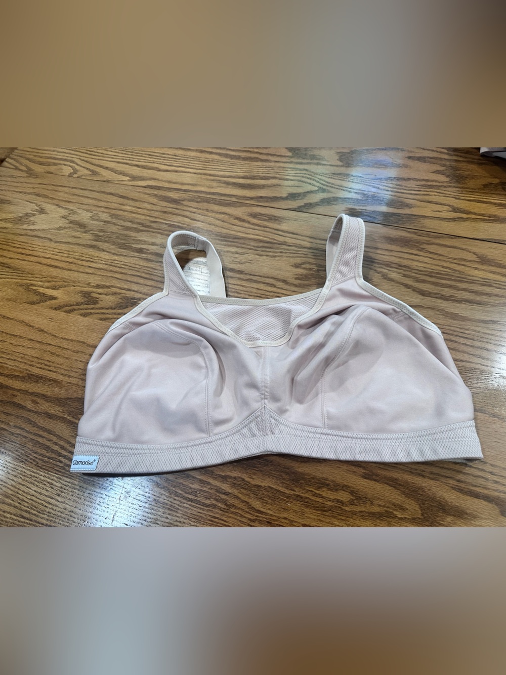 GLAMORISE NO BOUNCE WIREFREE CAMI SPORTS BRA #1066 SZ 46D COLOR: CAFE